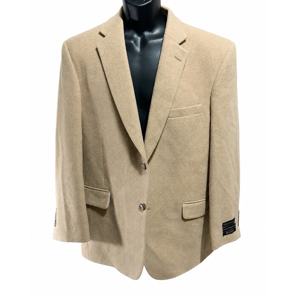 NWT Jos A Bank Mens 42L Executive 100% Camel Hair Blazer Tan Sport Coat $450
